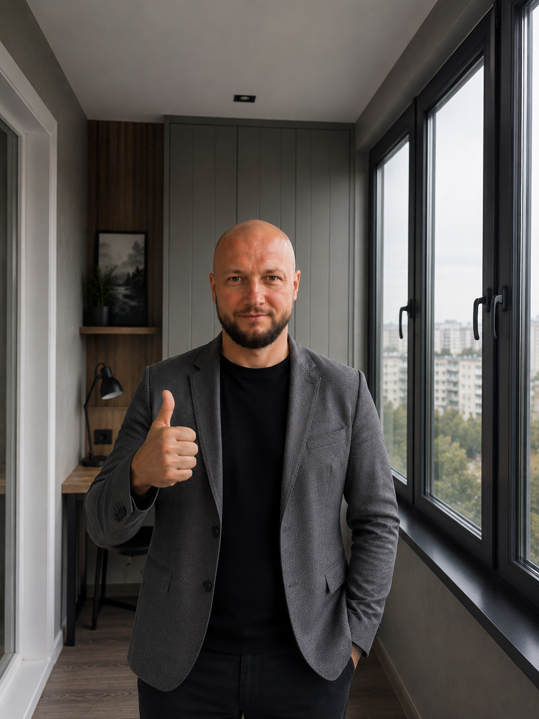 Алексей Кустов на балконе