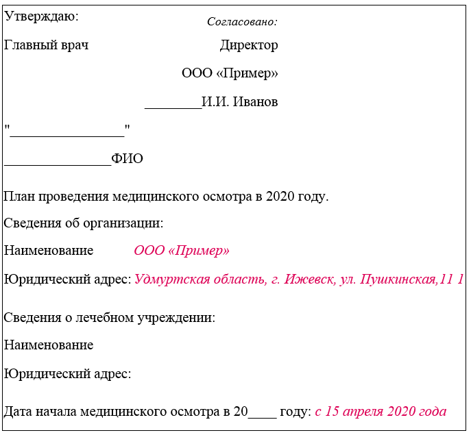 Мед организация составляет календарный план проведения периодического осмотра