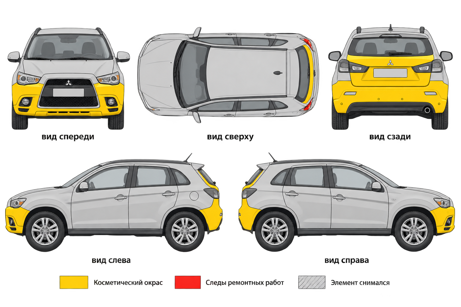 Карта ЛКП Mitsubishi ASX