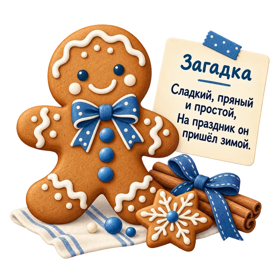 Имбирный пряник с запиской-загадкой для новогоднего домашнего квеста