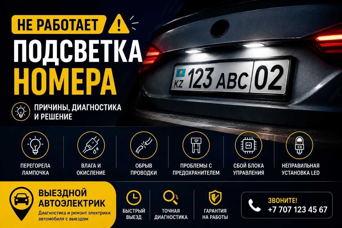 Не работает подсветка номера — причины, диагностика и ремонт