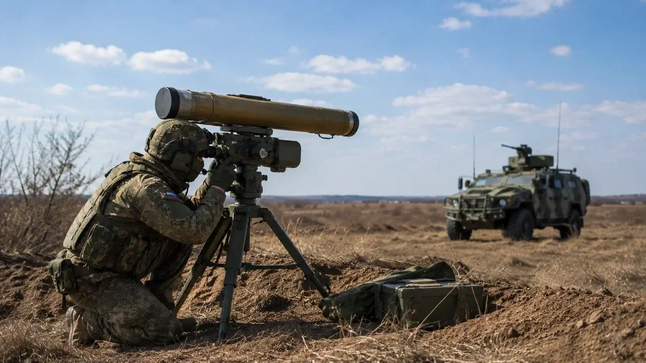 Оператор ПТУР — военнослужащий за работой