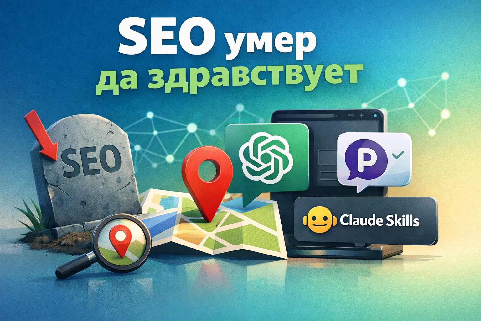 Интерфейс AI-поисковика с выдачей оптимизированного контента