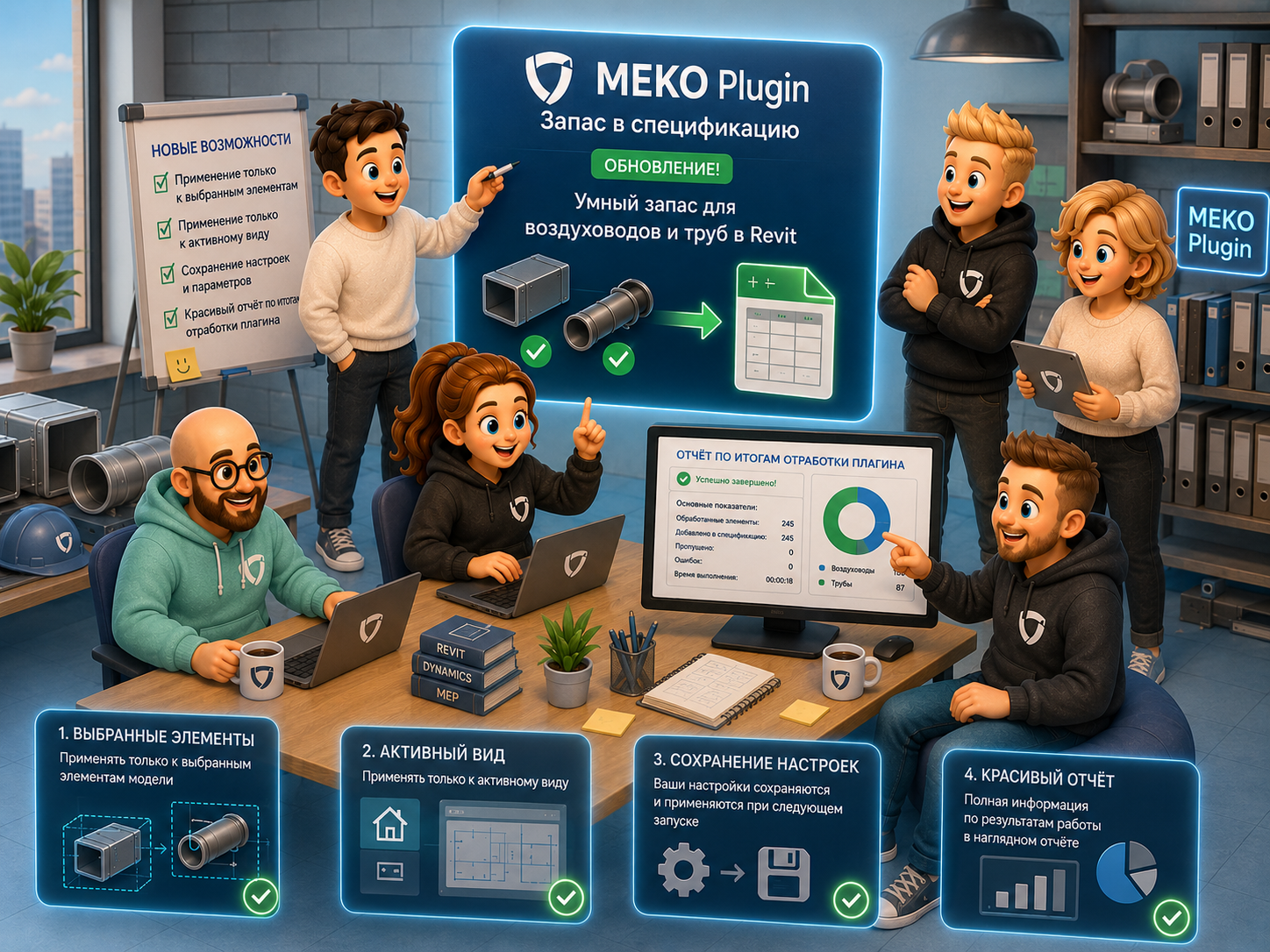 ревит плагин меко revit запас на воздуховоды трубы в спецификацию