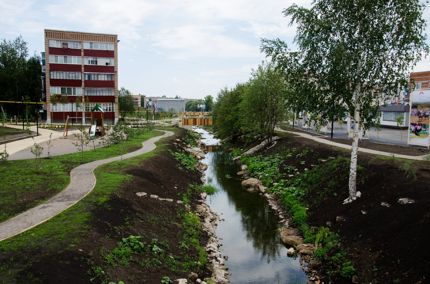 Речка Черная и парк Победы в Азнакаево