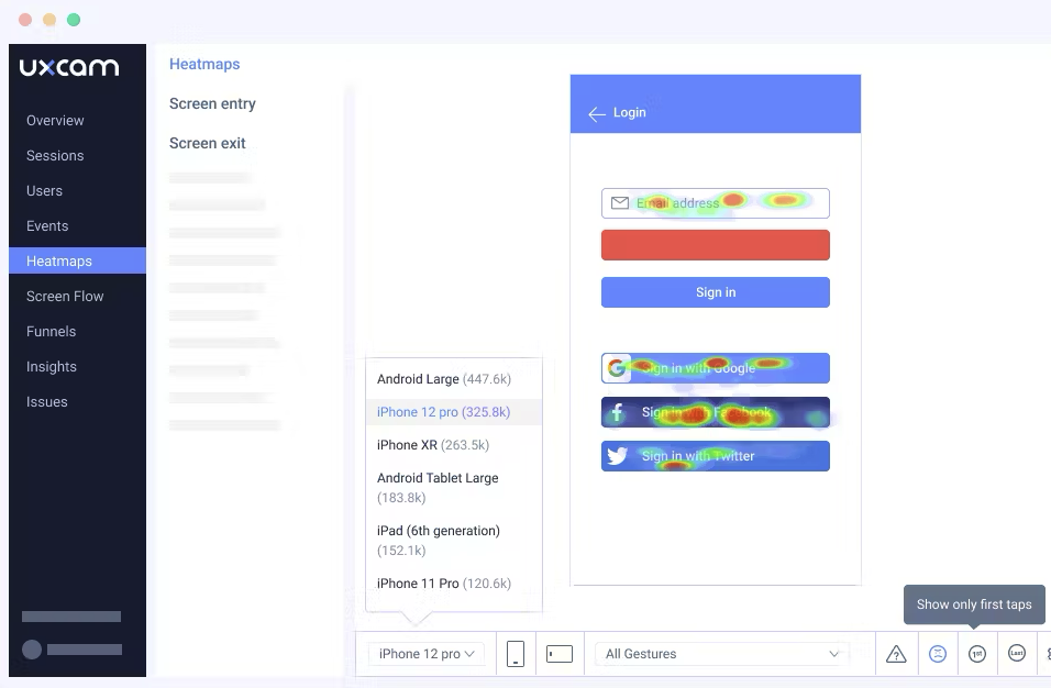 Heatmap analytics tool