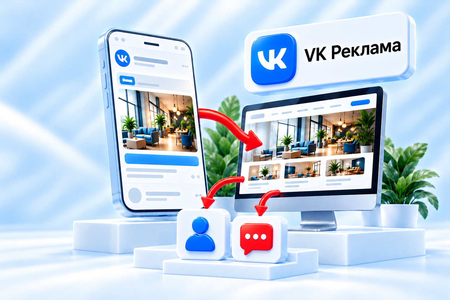 VK Реклама — иллюстрация услуги студии Kuznetsov.expert
