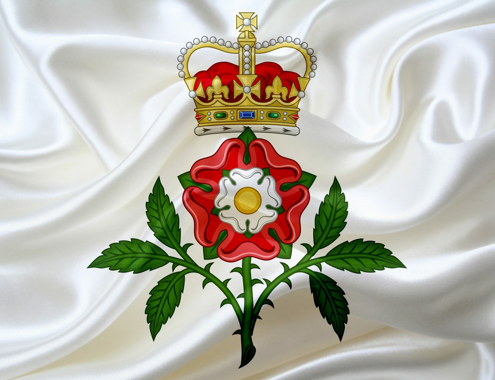 символ Англии - белая роза, окаймленная красными лепестками.