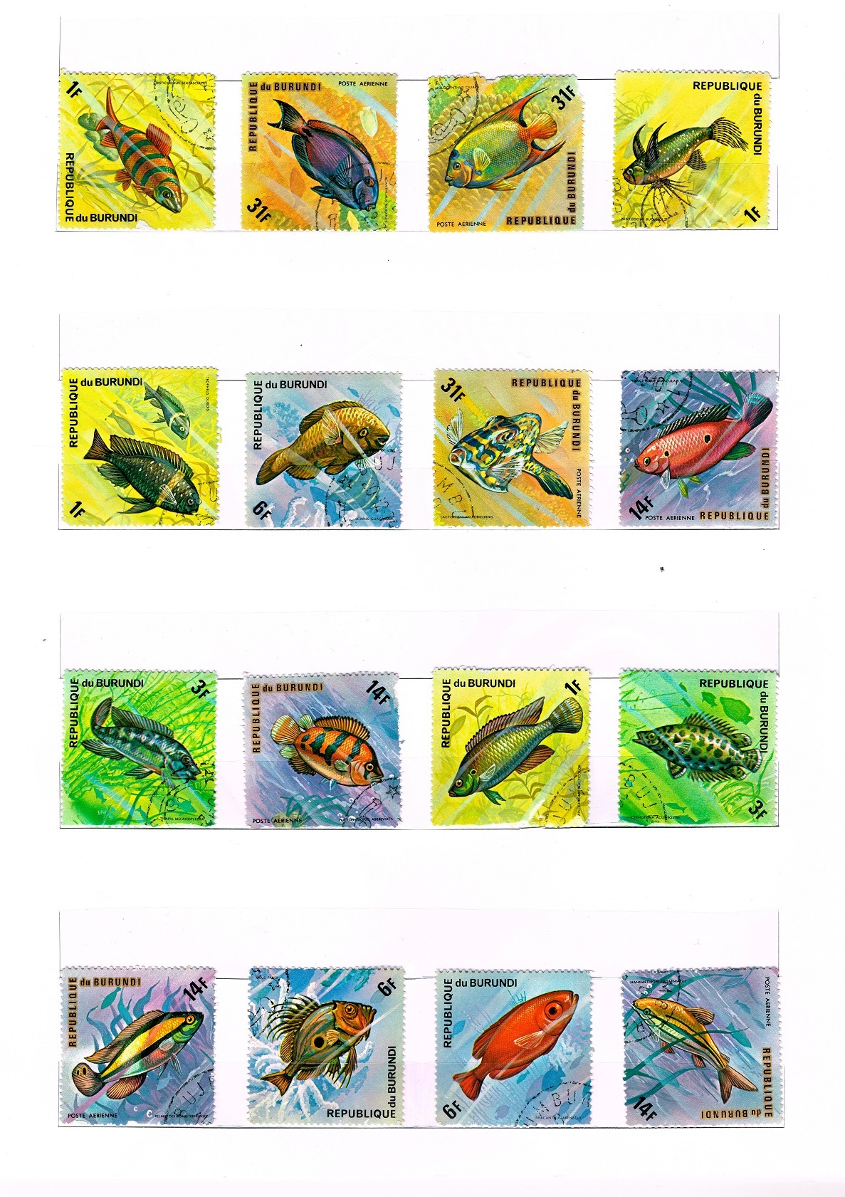 марки с рыбами