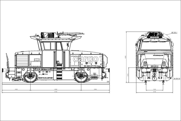 Маневровый электровоз Ee 922 чертеж
