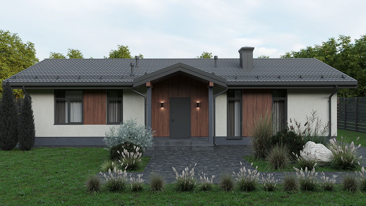Проект одноэтажного дома ART HOUSE 128, 129 м²