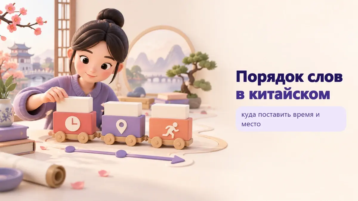Обложка статьи «Порядок слов в китайском»: тематическая учебная композиция LaRou