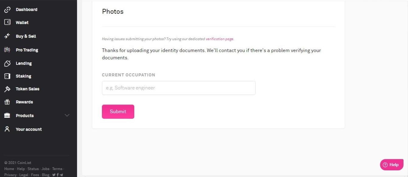 Coinlist окончание верификации