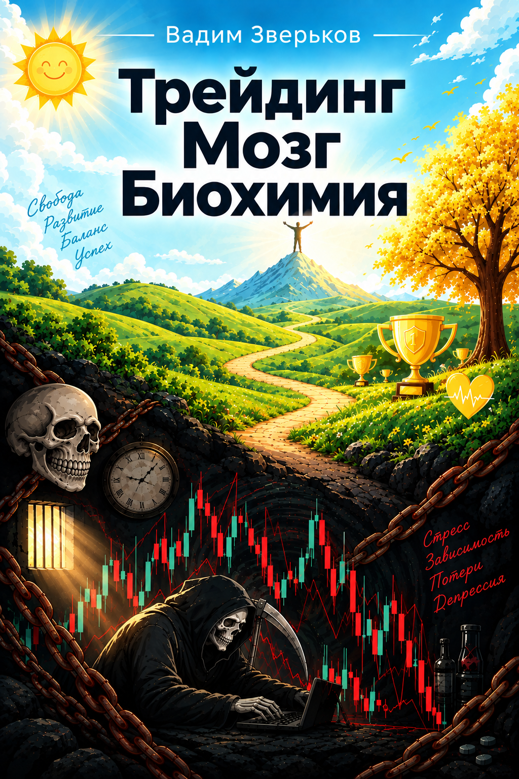 Обложка книги Вадима Зверькова «Трейдинг. Мозг. Биохимия»