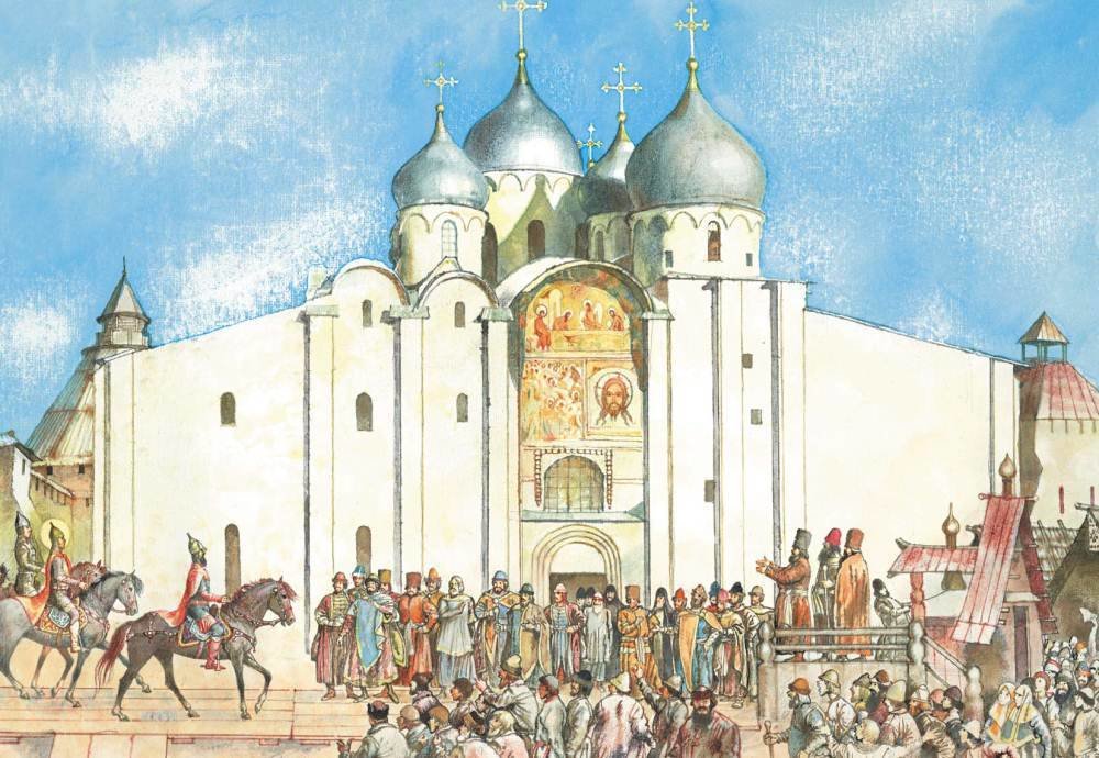 Русь 12 век картинки. Новгород вече 13 век.