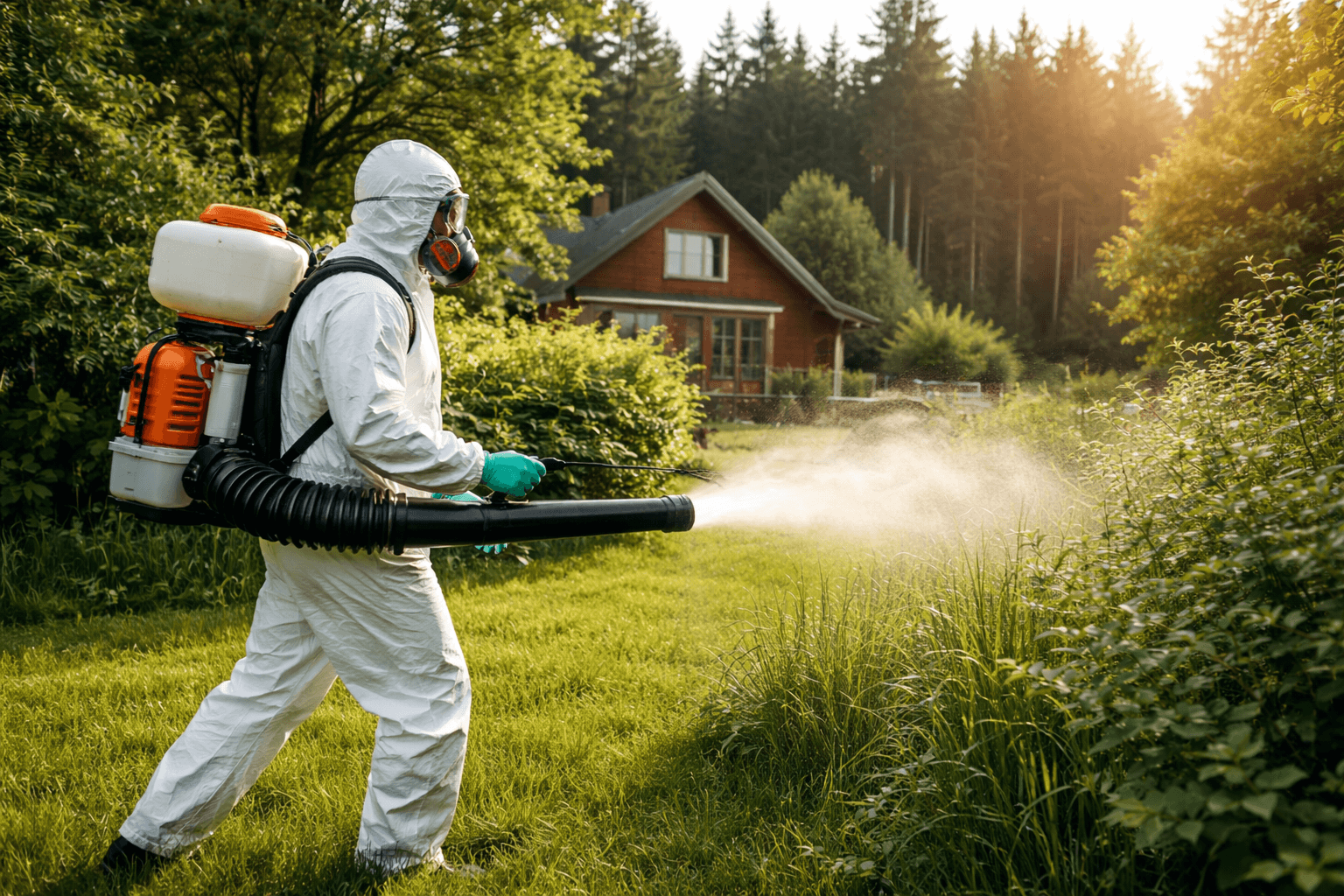 Специалист проводит обработку участка