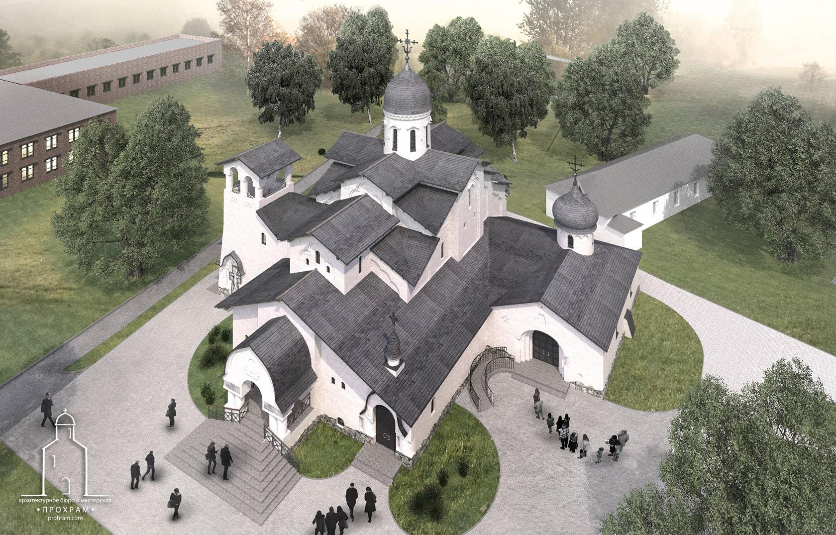 Church in honor of St. Peter and Febronia of Murom, orthodox church project, architecture church project, sacred architecture, church draft sketches, orthodox church architecture