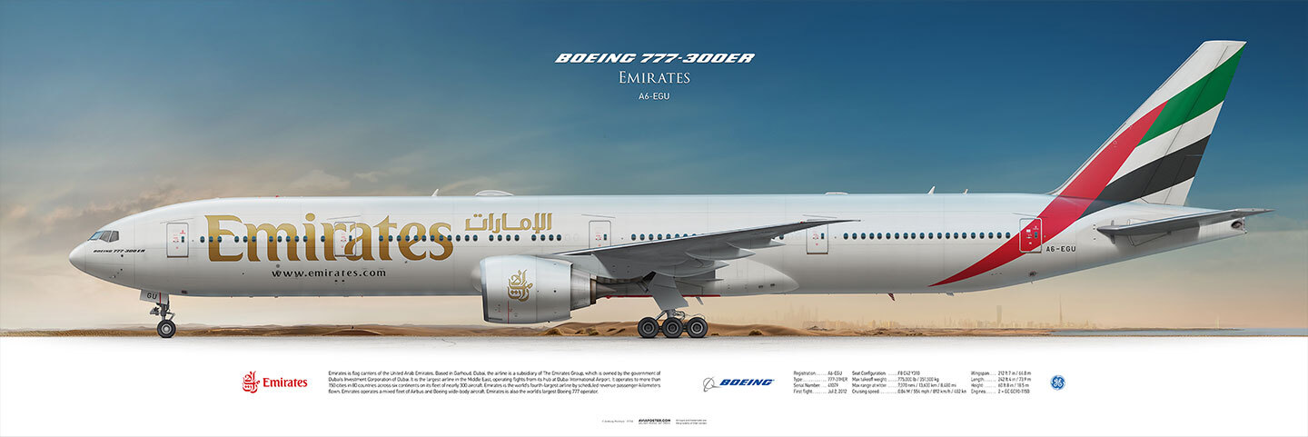Профиль-принт Boeing 777-300ER Emirates A6-EGU