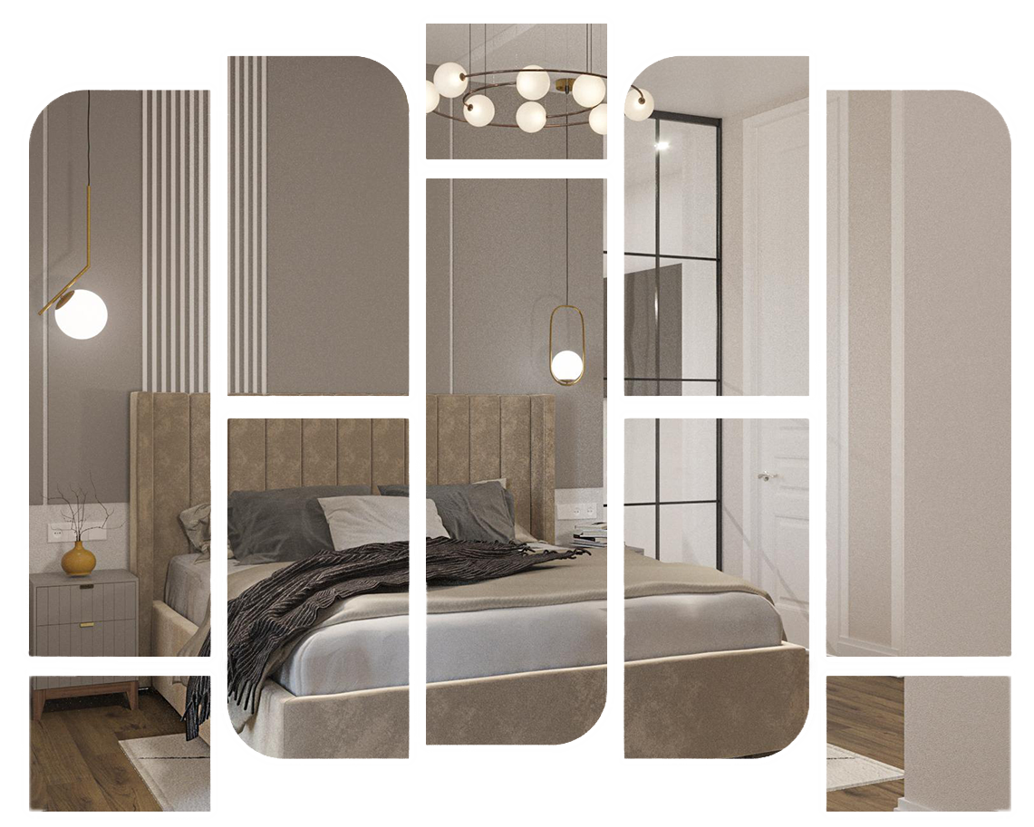 Спальня с современным ремонтом