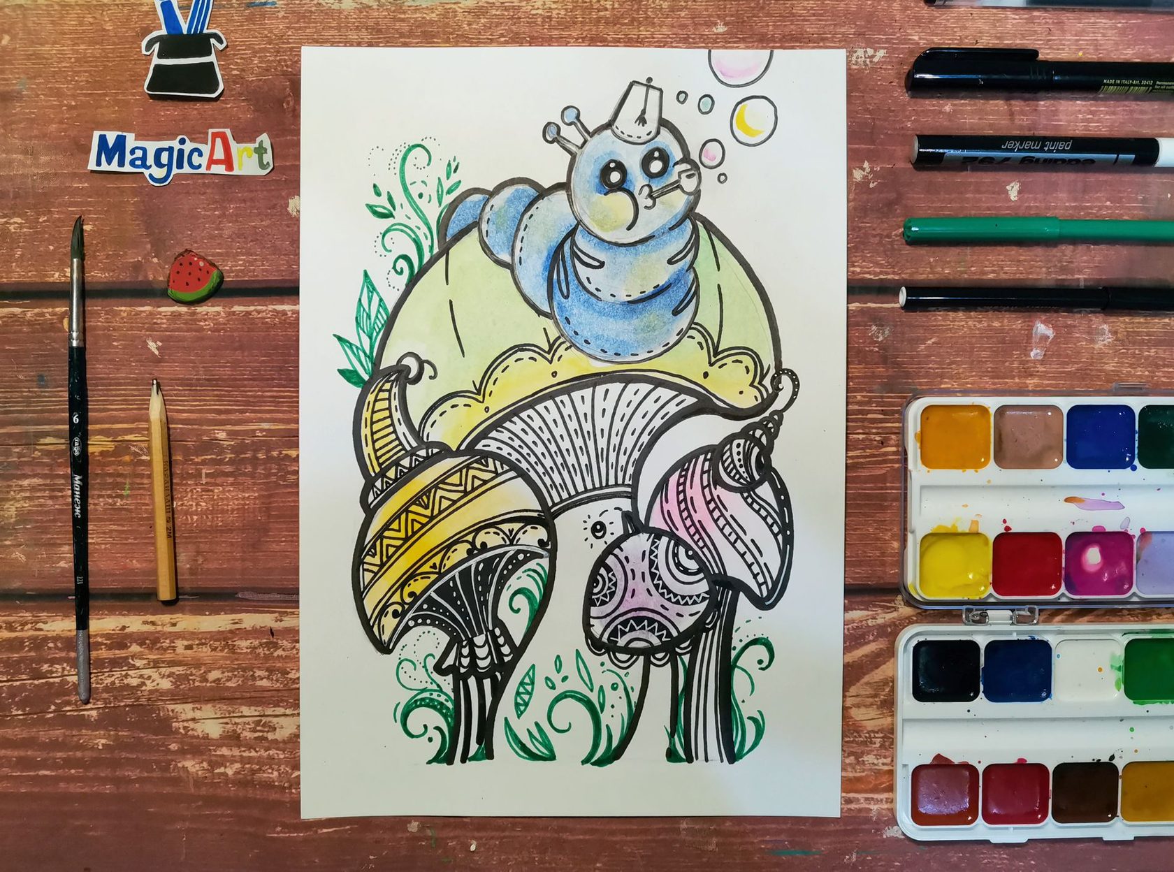 Алиса в стране чудес в технике зенарт - онлайн курс(9+).