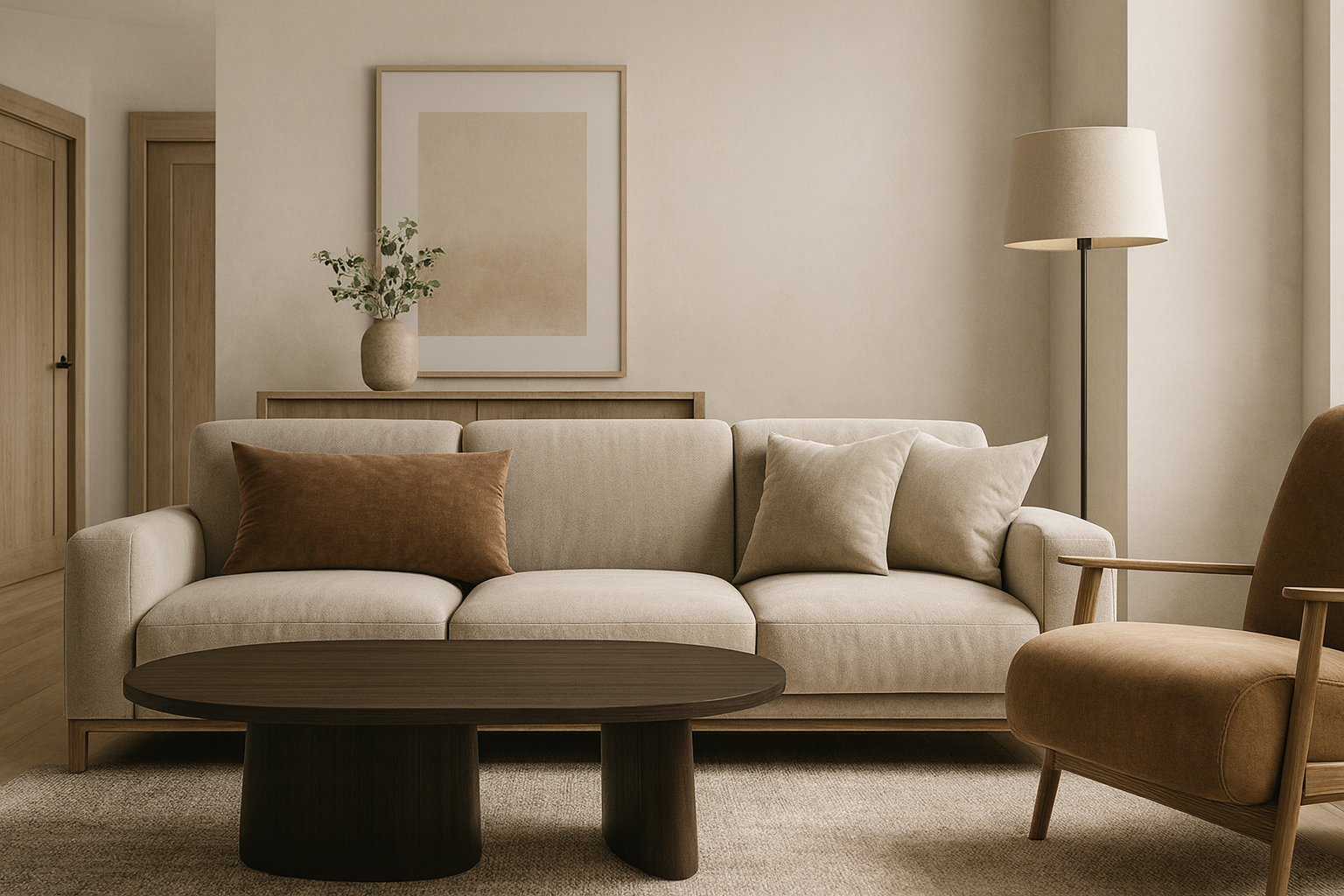 Тихий люкс: мягкая классика с молдингами, латунными акцентами и текстилем