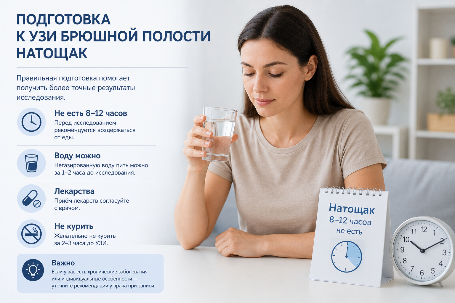 Подготовка к УЗИ брюшной полости натощак