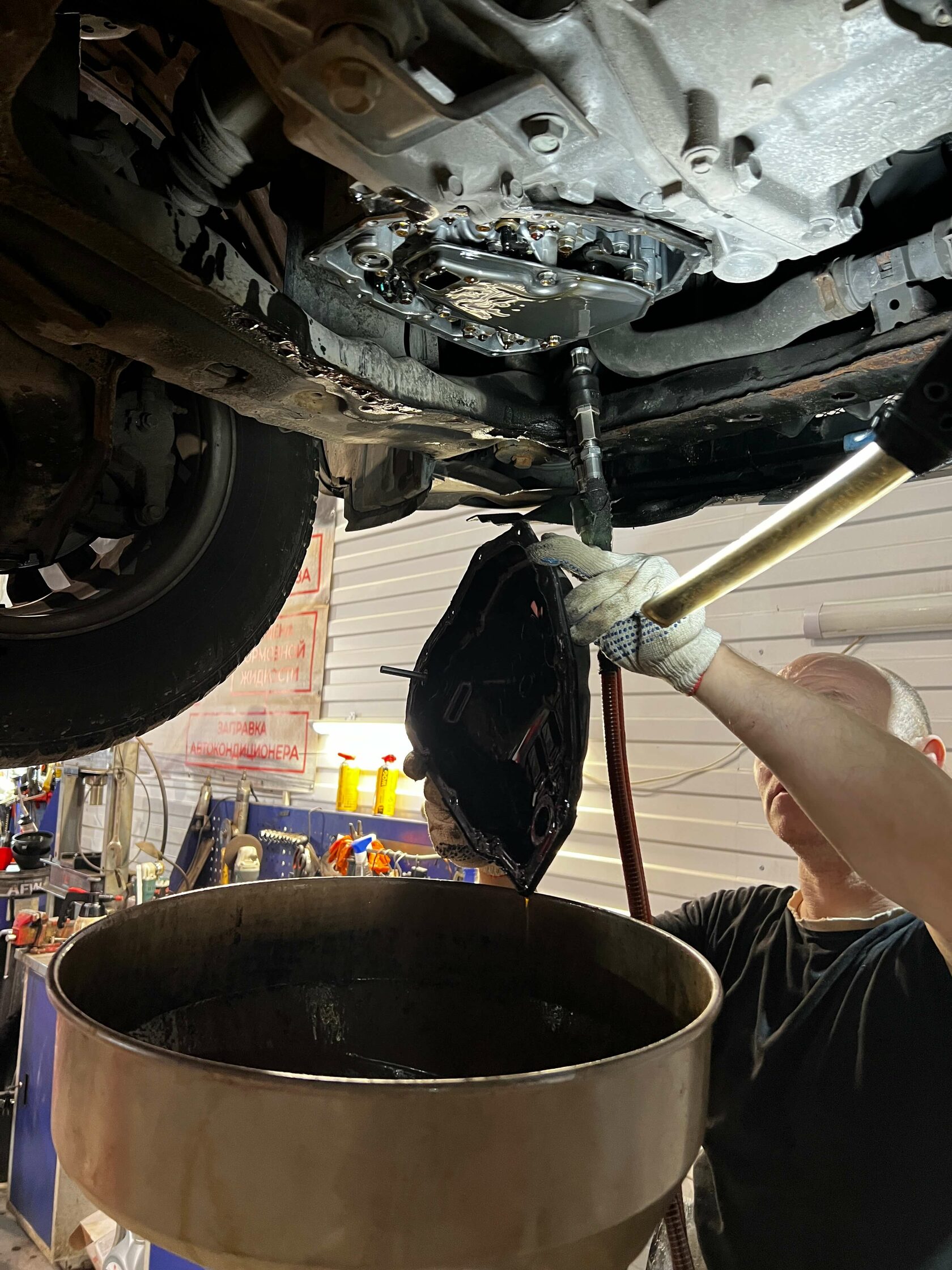 Снятие поддона вариатора Jf015e