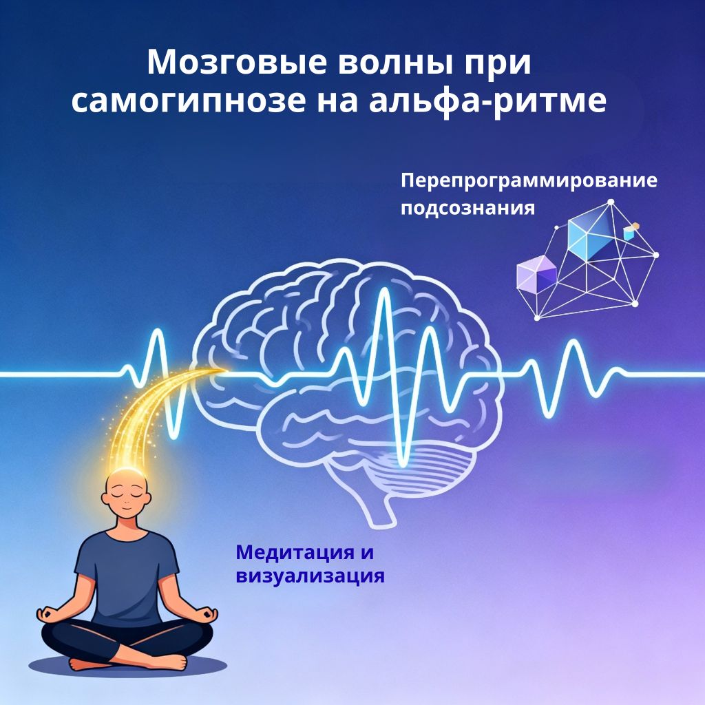Мозговые волны альфа-ритма, визуализация подсознания, техника самогипноза для отказа от курения