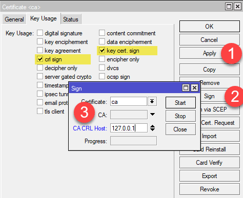 Сертификат CA key usage