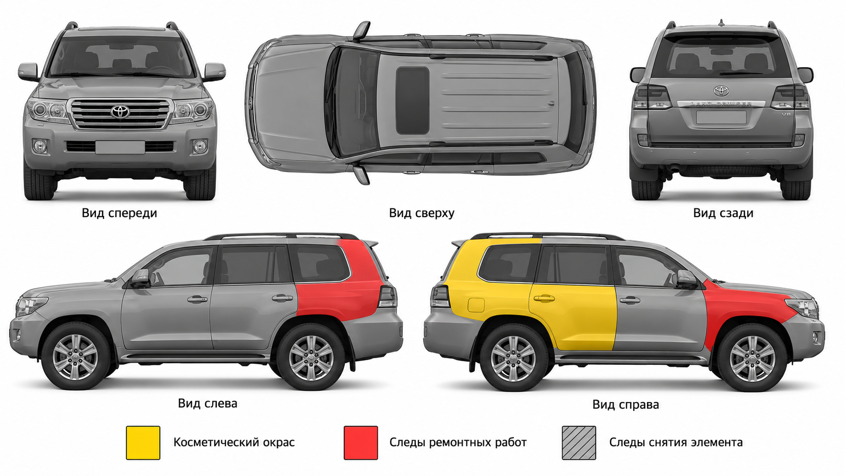 Карта ЛКП Toyota Land Cruiser 4.5