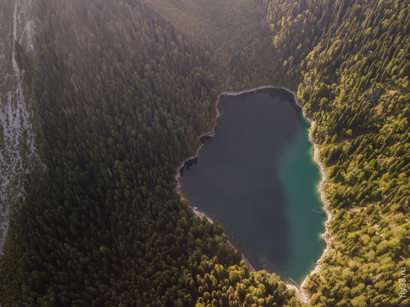 Озеро Рица с высоты птичьего полета