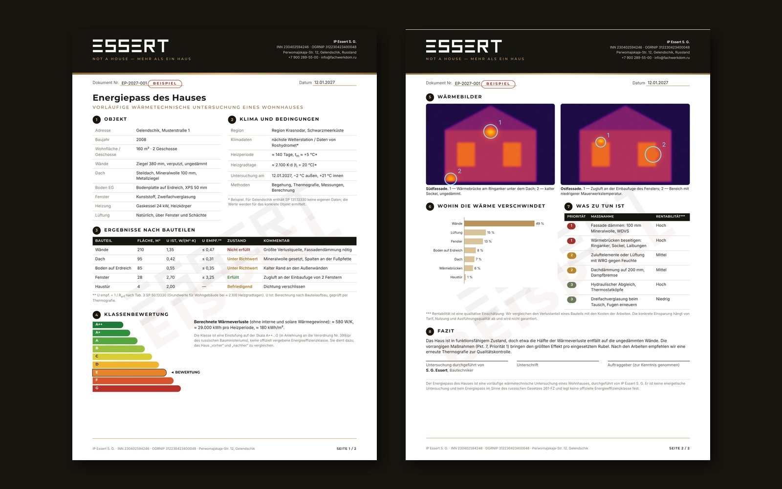 Beispiel: Energiepass des Hauses