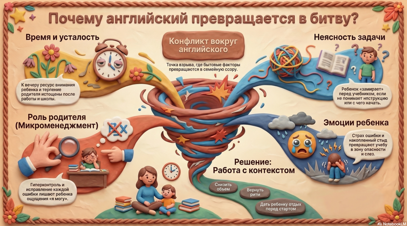 Инфографика о разнице между полезной помощью и подменой учебы за ребенка