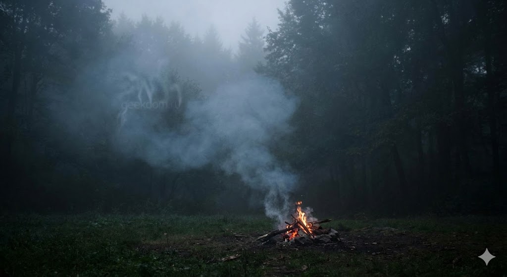 Атмосфера вечернего костра и воспоминаний