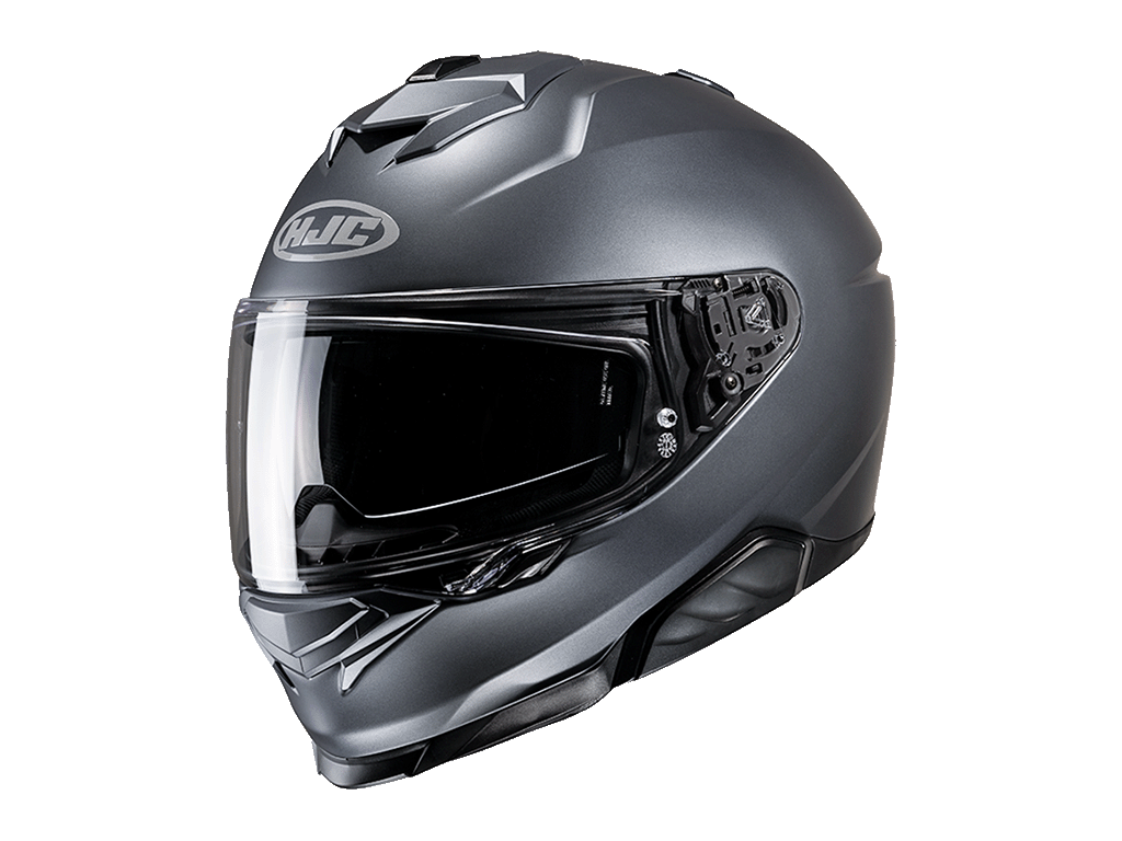 Мотошлем-интеграл HJC i71 SEMI FLAT ANTHRACITE, антрацит — примерка на Лиговском, 50Ф