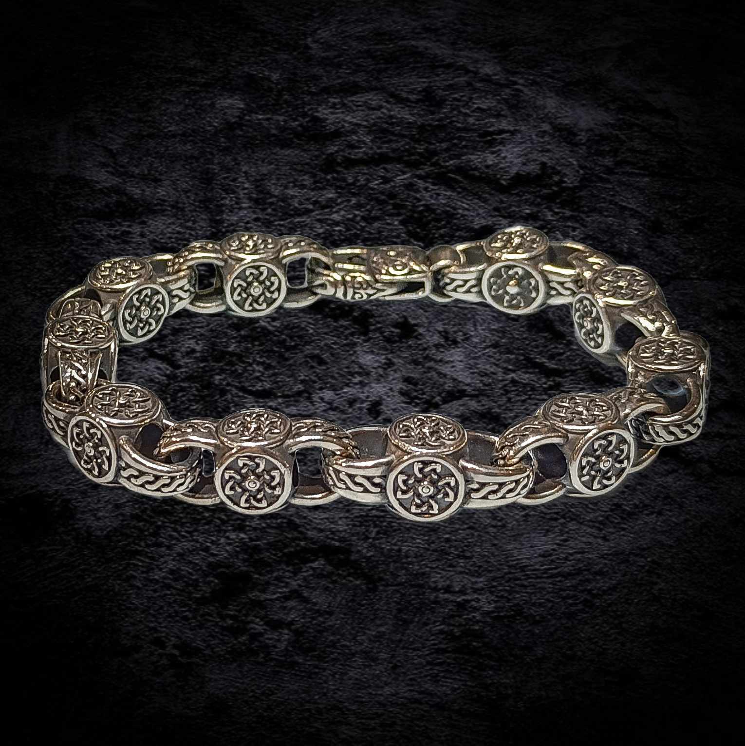 мужской брутальный браслет, массивный серебряный браслет, мужской браслет.