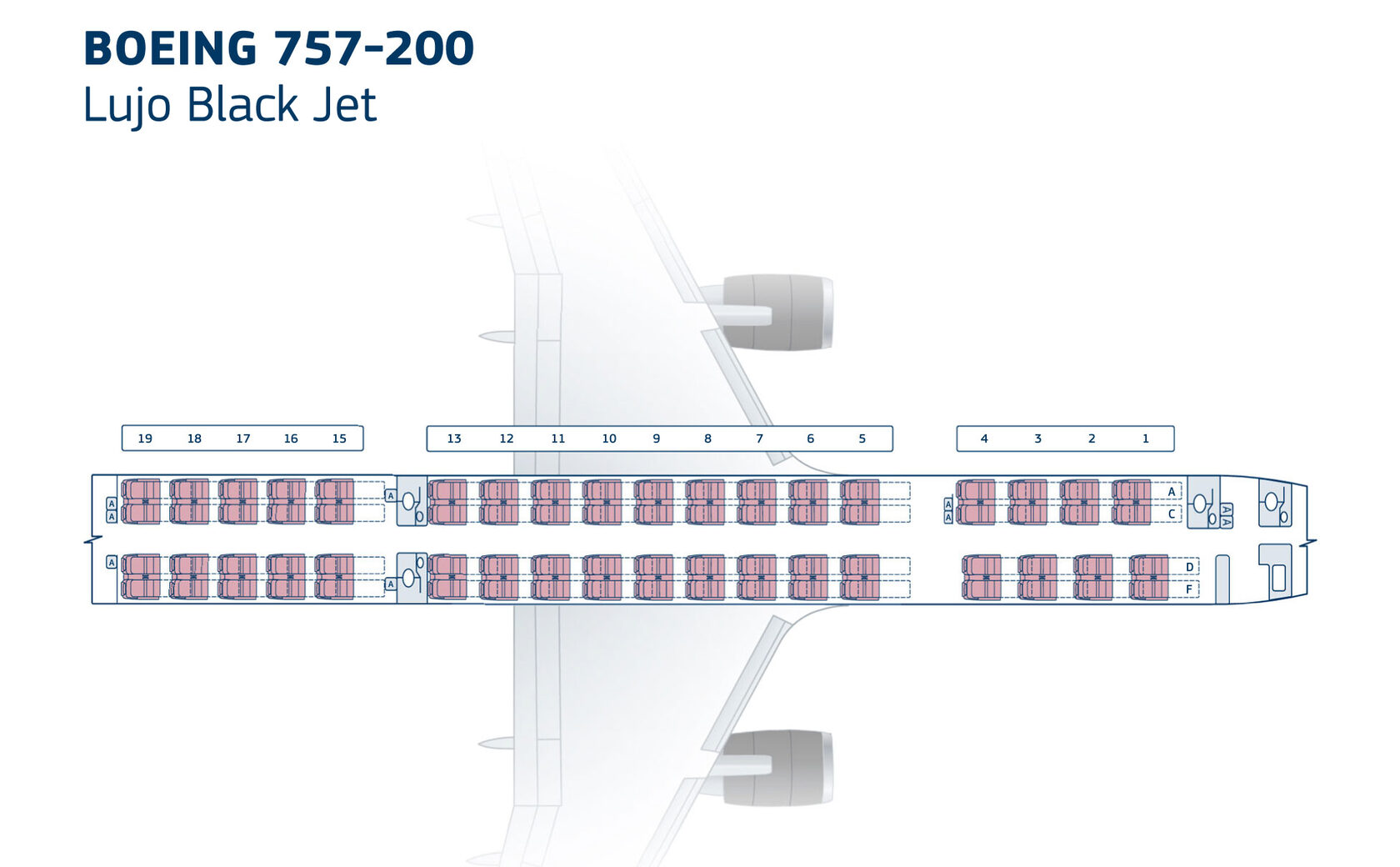 Boeing 757 200 расположение мест в самолете