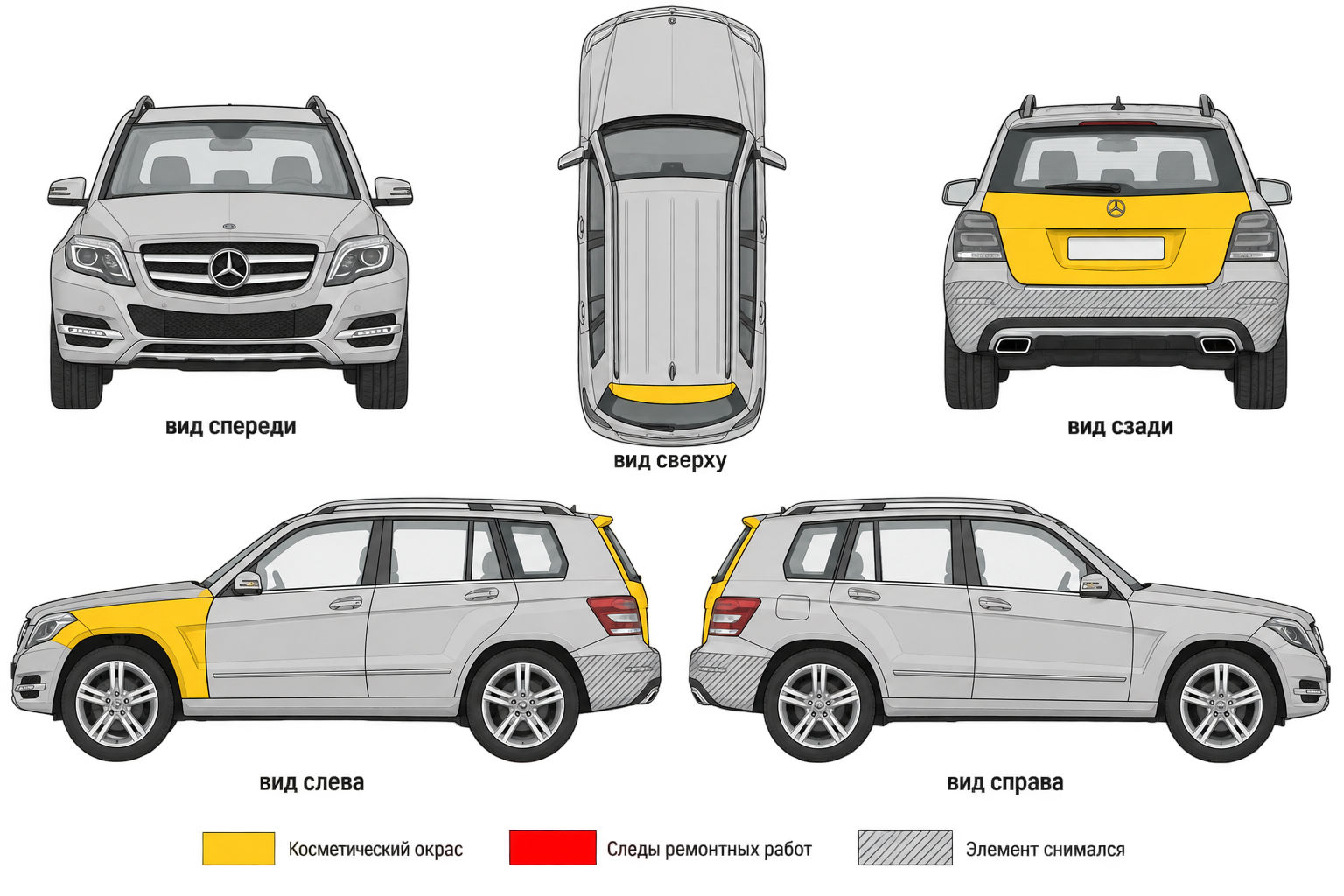 Карта ЛКП Mercedes-Benz GLK