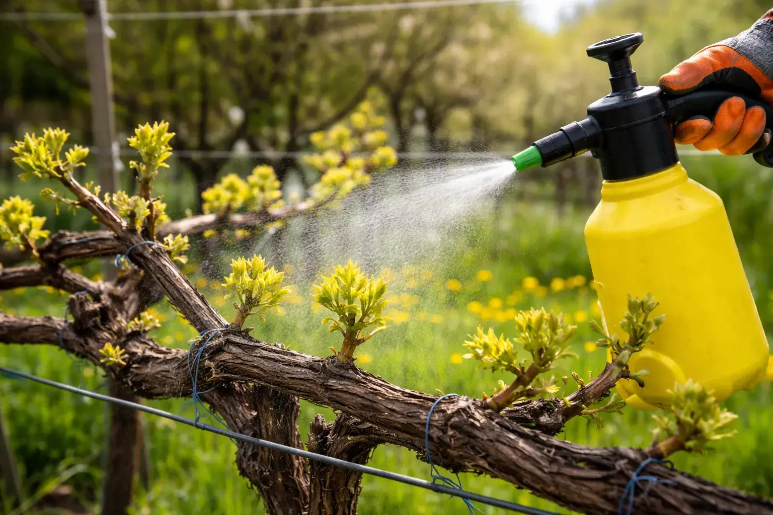 Обработка винограда весной