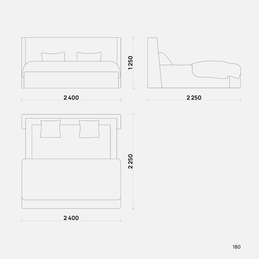 Кровать Tiny от Simple Form — стильный и минималистичный дизайн с мягким изголовьем и изножьем, выполненными из бархатистой ткани насыщенного бордового цвета.