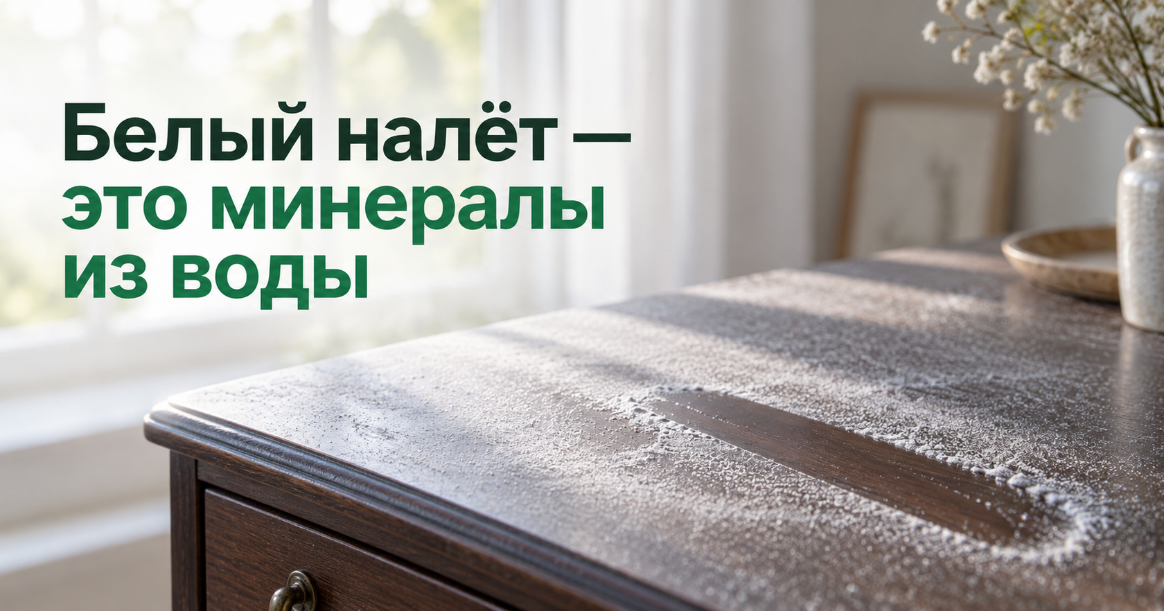 Белый налёт на тёмной мебели