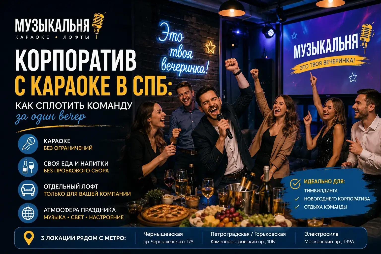 Корпоратив с караоке в СПб: как сплотить команду за один вечер