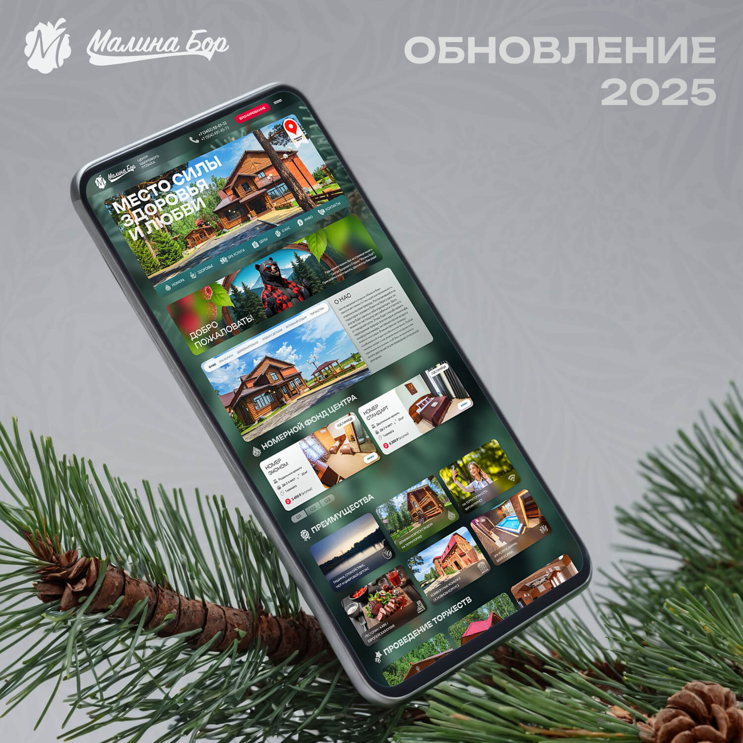 Малина Бор тюмень база отдыха отдых за городом гостиница отель баня сауна спа spa новый сайт обновление