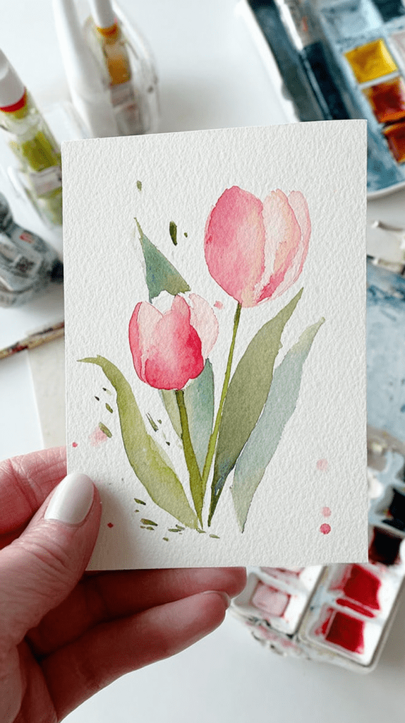 10 простых идей для весенней акварельной живописи для начинающих 117