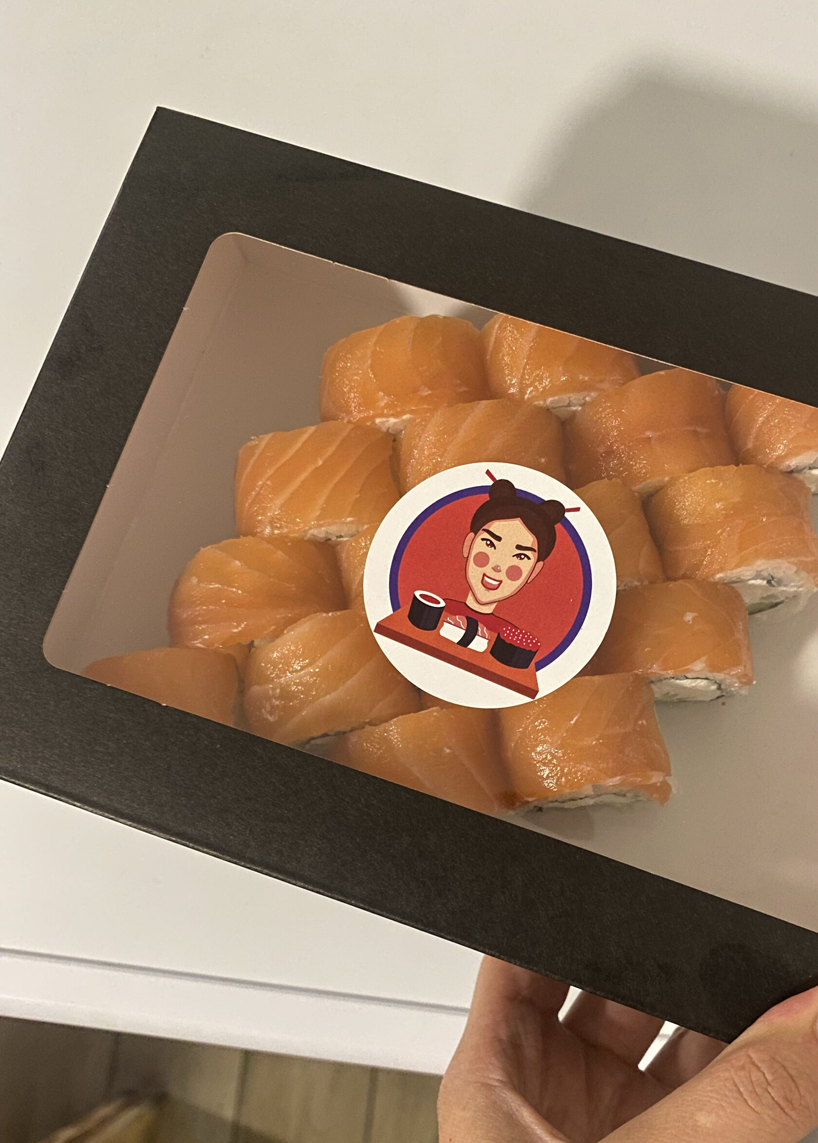 Kiki Sushi branded stickers used on food packaging
