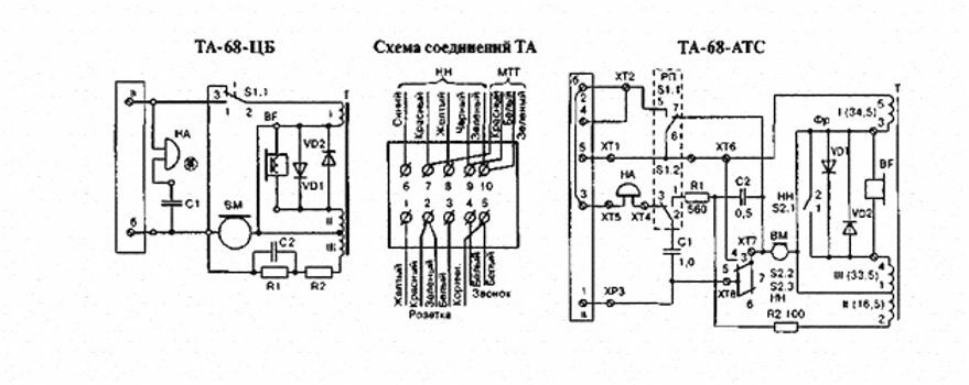 Схема телефонного аппарата та 57