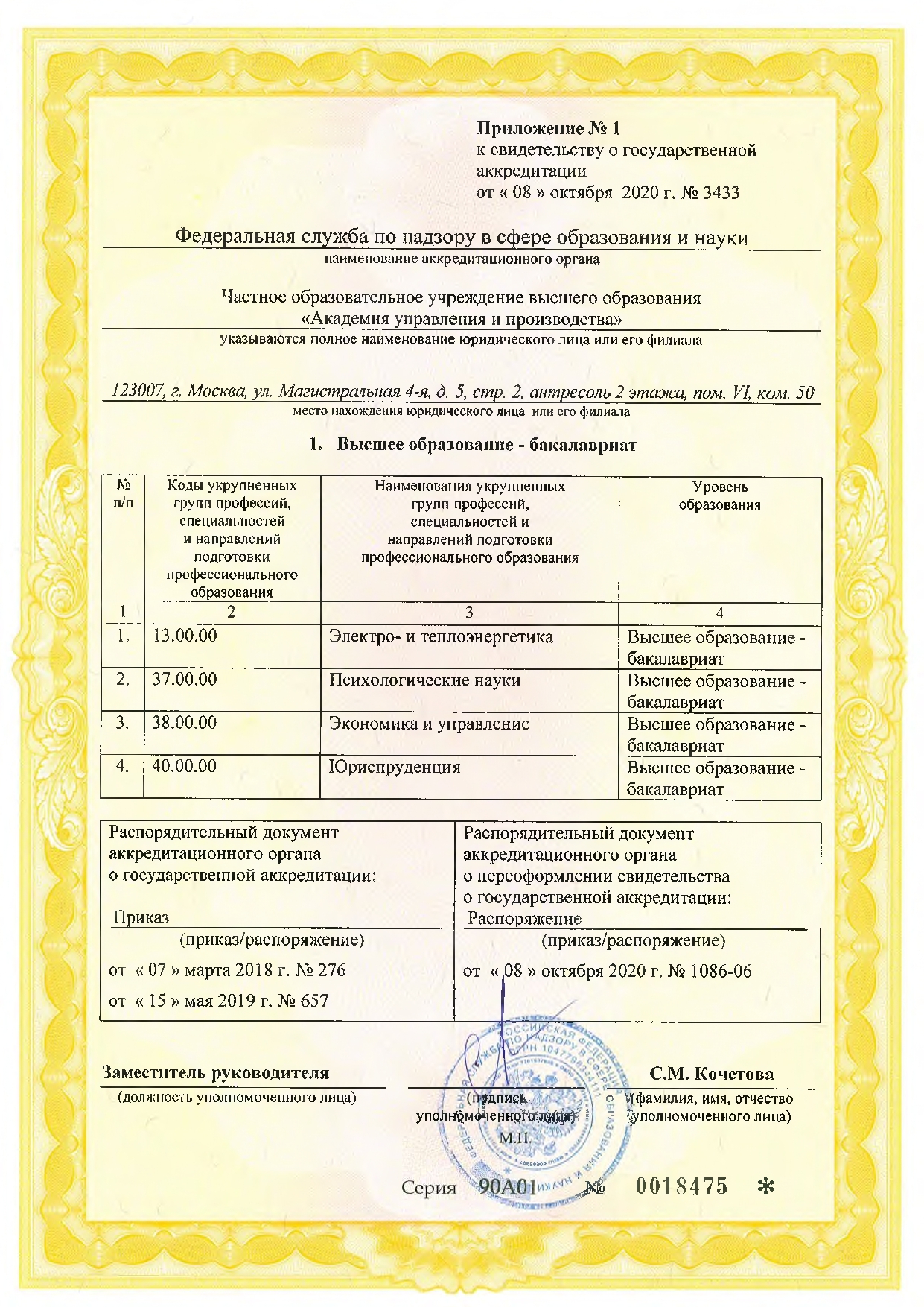 Академия управления и производства телефон