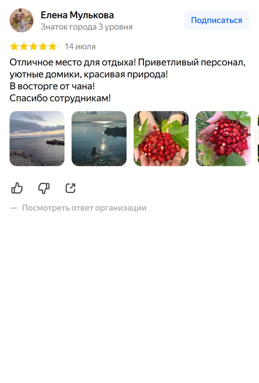 Отзыв гостя: Елена Мулькова, 14 июля 2026 (Яндекс Карты)
