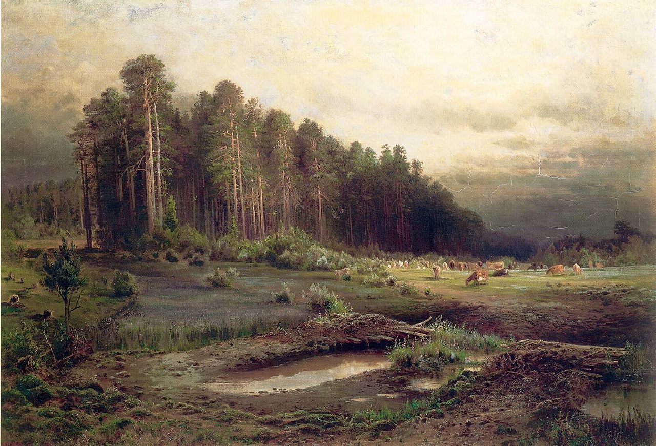 Алексей Саврасов. Лосиный остров в Сокольниках. 1869. Холст, масло 62 × 88 см. Государственная Третьяковская галерея, Москва