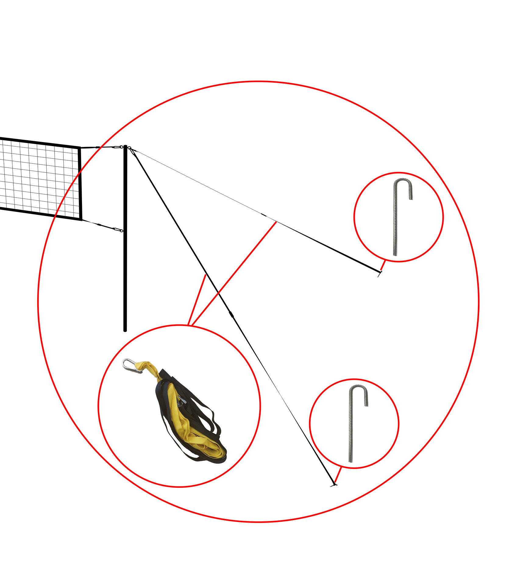растяжки для волейбольных стоек
